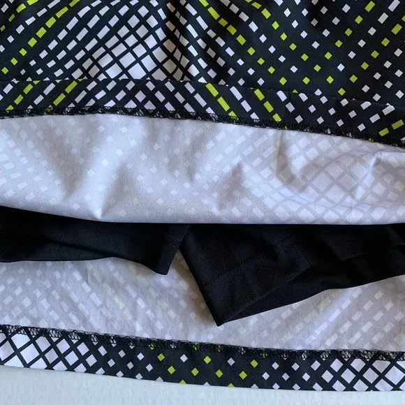 EP Pro Black/White/Lime Green Geometric Golf Skort Size 6 - Picture 8 of 9
